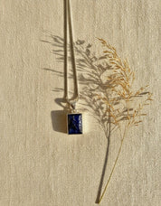 Blue Sapphire Rectangle Pendant in 925 Sterling Silver