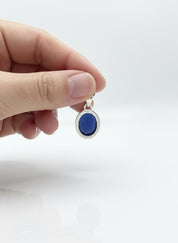 Iolite Sterling Silver Pendant Pleochroic Blue Oval 925