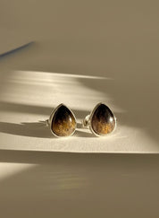 Blue John Teardrop Stud Earrings 10mm in 925 Sterling Silver