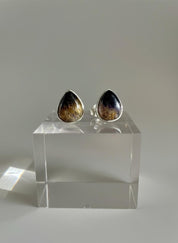 Blue John Teardrop Stud Earrings 10mm in 925 Sterling Silver