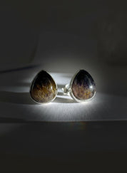 Blue John Teardrop Stud Earrings 10mm in 925 Sterling Silver