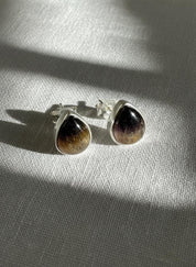 Blue John Teardrop Stud Earrings 10mm in 925 Sterling Silver