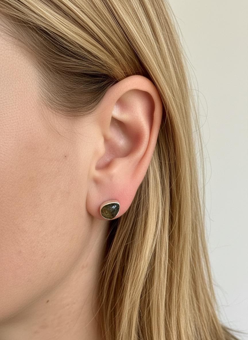 Blue John Teardrop Stud Earrings 10mm in 925 Sterling Silver