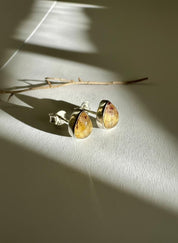 Blue John Teardrop Stud Earrings 9mm in 925 Sterling Silver