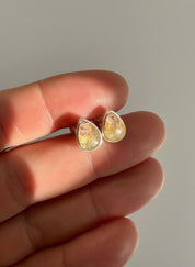 Blue John Teardrop Stud Earrings 9mm in 925 Sterling Silver