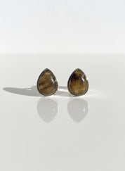 Blue John Teardrop Stud Earrings 10mm in 925 Sterling Silver