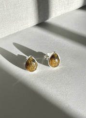 Blue John Teardrop Stud Earrings 10mm in 925 Sterling Silver