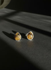 Blue John Teardrop Stud Earrings 10mm in 925 Sterling Silver