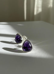 Blue John Teardrop Stud Earrings 10mm x 8mm in 925 Sterling Silver