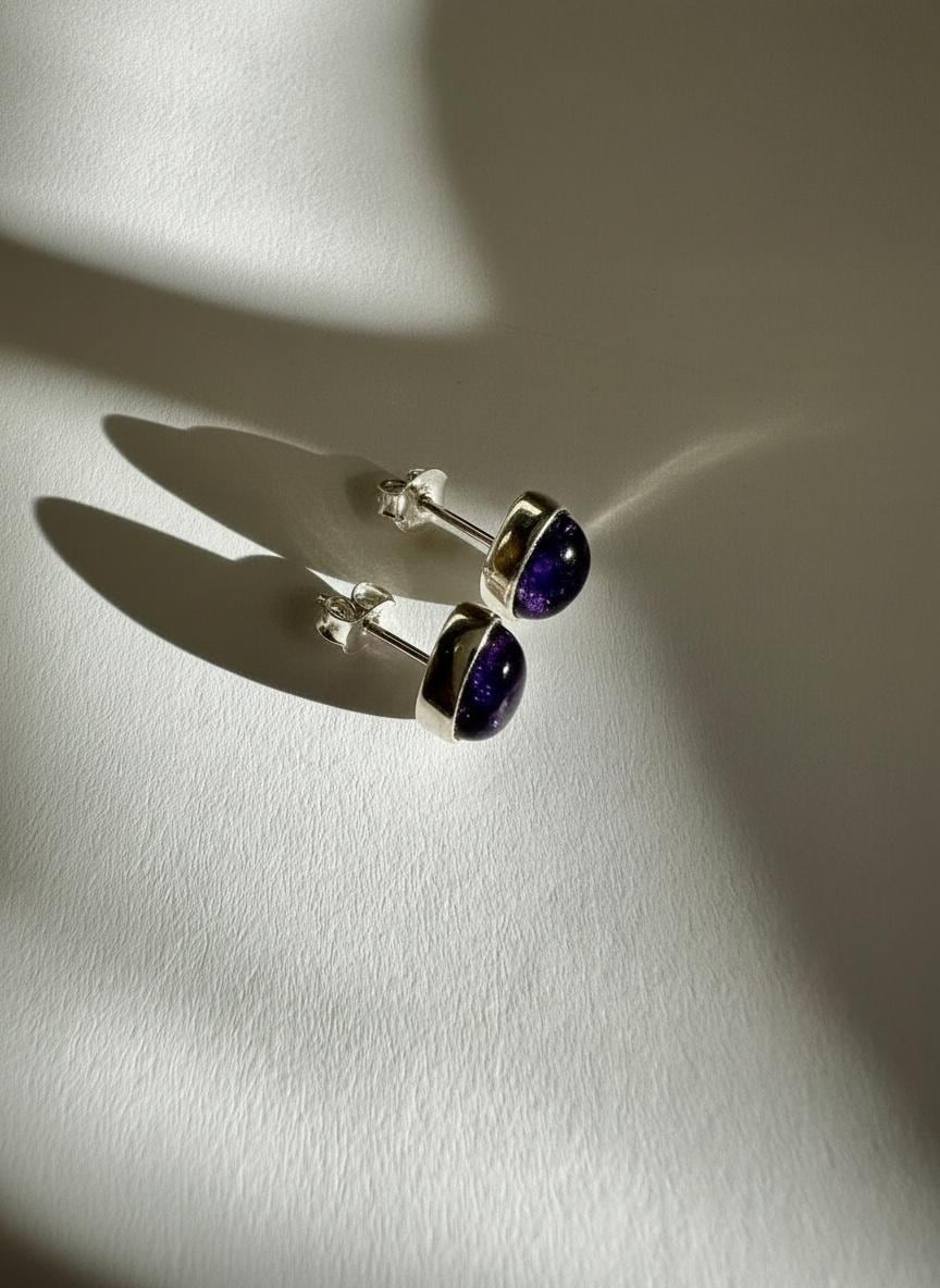 Blue John Teardrop Stud Earrings 10mm x 8mm in 925 Sterling Silver