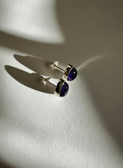 Blue John Teardrop Stud Earrings 10mm x 8mm in 925 Sterling Silver