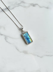 Faceted Blue Fire Moonstone Pendant: Sterling Silver, Handmade UK