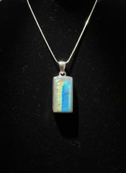 Faceted Blue Fire Moonstone Pendant: Sterling Silver, Handmade UK