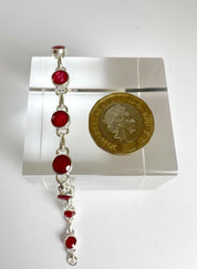 Ruby Sterling Silver Bracelet – 11 Gemstones, July Birthstone Gift