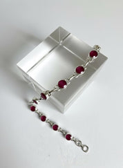 Ruby Sterling Silver Bracelet – 11 Gemstones, July Birthstone Gift