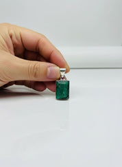 Emerald and Sterling Silver Pendant