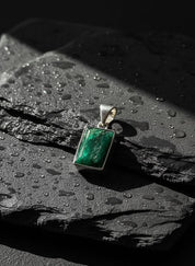 Emerald and Sterling Silver Pendant