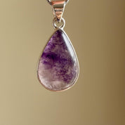 Teardrop Blue John Pendant in Silver | Derbyshire Fluorite Necklace