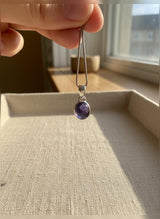 Iolite Sterling Silver Pendant Pleochroic Blue Oval 925 Handmade UK
