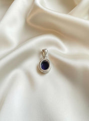 Iolite Sterling Silver Pendant Pleochroic Blue Oval 925 Handmade UK
