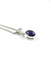 Iolite Sterling Silver Pendant Pleochroic Blue Oval 925 Handmade UK