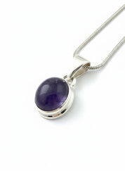 Iolite Sterling Silver Pendant Pleochroic Blue Oval 925 Handmade UK