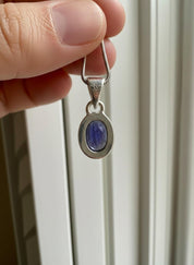 Iolite Sterling Silver Pendant Pleochroic Blue Oval 925 Handmade UK
