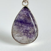 Teardrop Blue John Pendant in Silver | Derbyshire Fluorite Necklace