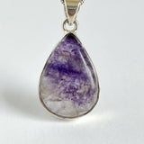 Teardrop Blue John Pendant in Silver | Derbyshire Fluorite Necklace