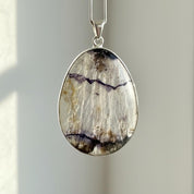 Large Statement Genuine Blue John (Derbyshire Spar) Pendant