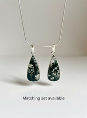 Moss Agate Teardrop Pendant 925 Sterling Silver