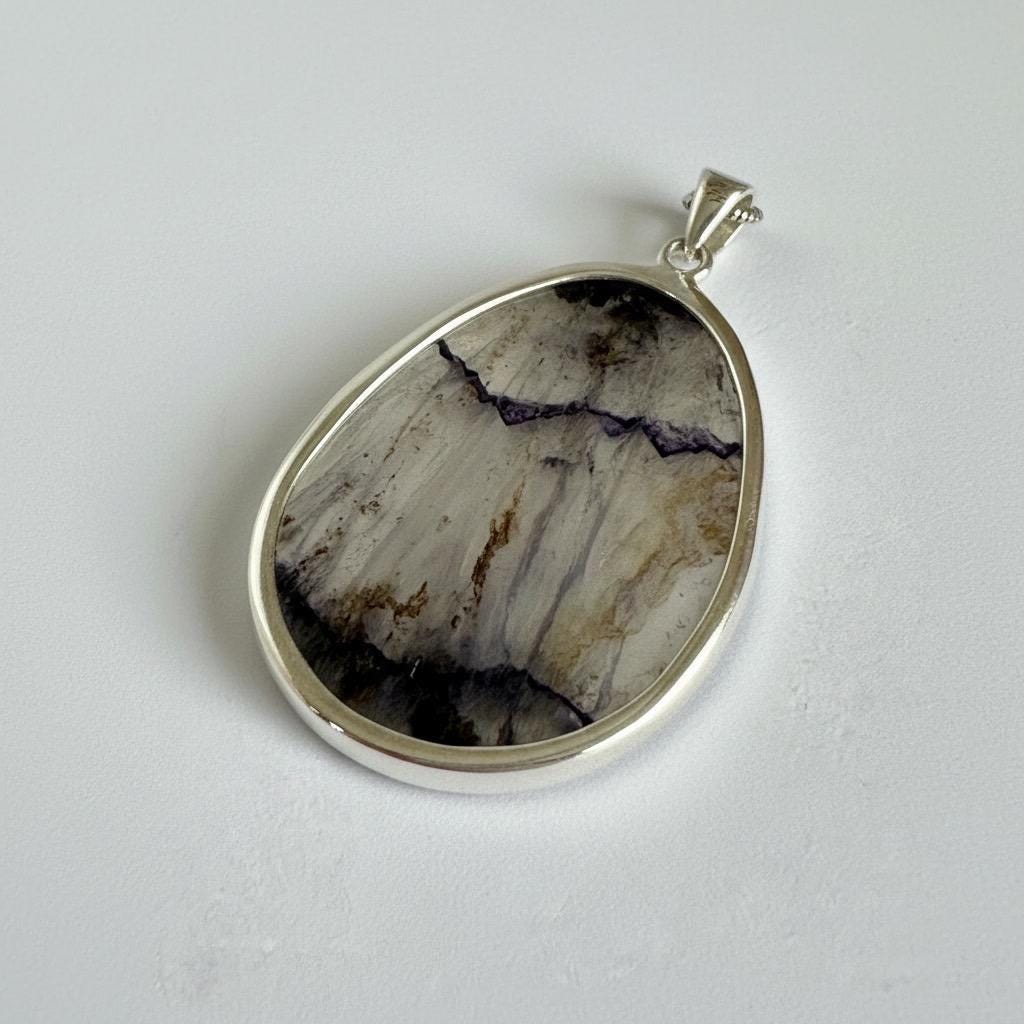 Large Statement Genuine Blue John (Derbyshire Spar) Pendant