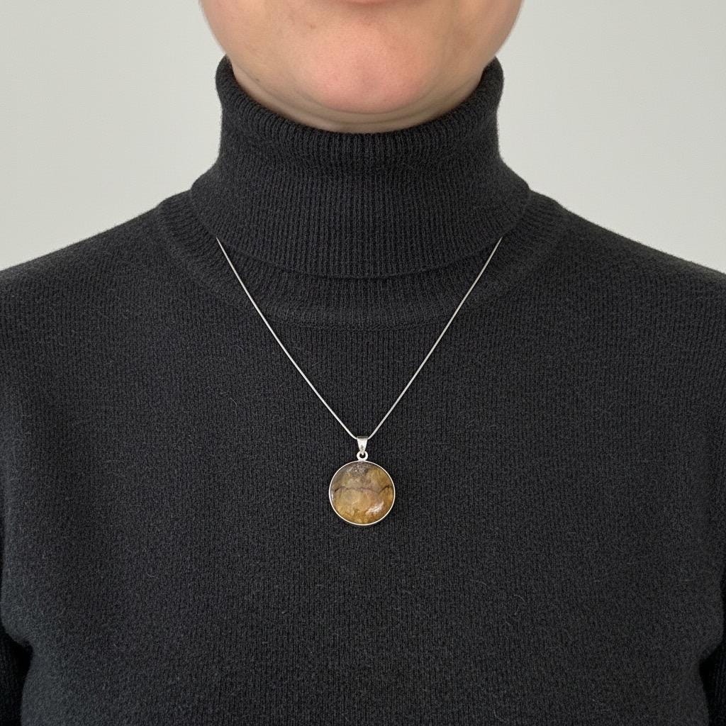 Blue John Sterling Silver Pendant: Derbyshire Spar Gemstone