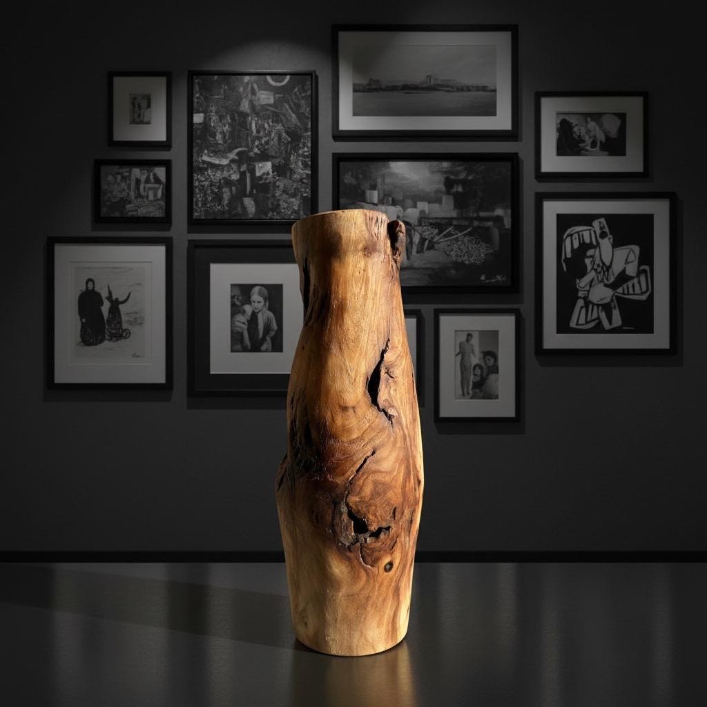 Hand-Turned Elm Wooden Vase | Organic Modern Scandinavian Decor | 5th Anniversary Wood Gift | UK Handmade