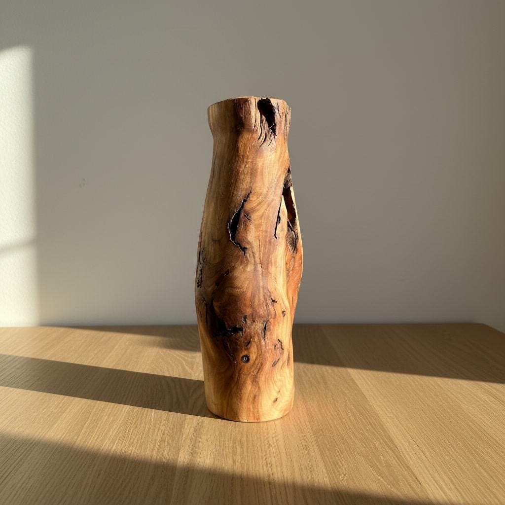 Hand-Turned Elm Wooden Vase | Organic Modern Scandinavian Decor | 5th Anniversary Wood Gift | UK Handmade