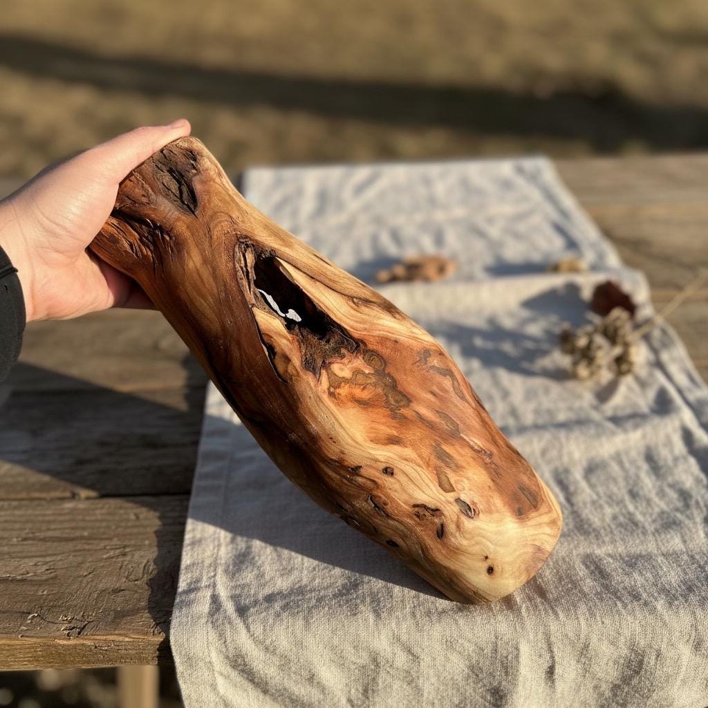 Hand-Turned Elm Wooden Vase | Organic Modern Scandinavian Decor | 5th Anniversary Wood Gift | UK Handmade
