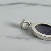 Blue John Sterling Silver Oval Pendant 1.8cm x 1.3cm