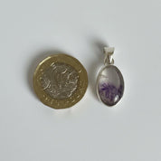 Blue John Sterling Silver Oval Pendant 1.8cm x 1.2cm, Handmade UK