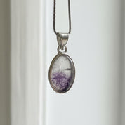 Blue John Sterling Silver Oval Pendant 1.8cm x 1.2cm, Handmade UK
