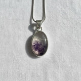 Blue John Sterling Silver Oval Pendant 1.8cm x 1.2cm, Handmade UK