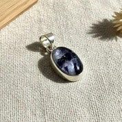 Blue John Sterling Silver Oval Pendant 1.5cm x 0.9cm, Handmade UK