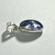 Blue John Sterling Silver Oval Pendant 1.5cm x 0.9cm, Handmade UK