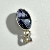Blue John Sterling Silver Oval Pendant 1.5cm x 0.9cm, Handmade UK