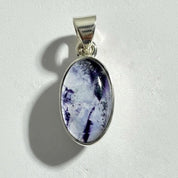 Blue John Sterling Silver Oval Pendant 1.5cm x 0.9cm, Handmade UK