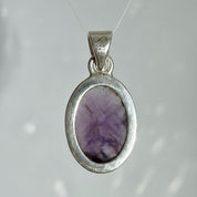 Blue John Sterling Silver Oval Pendant 1.8cm x 1.3cm