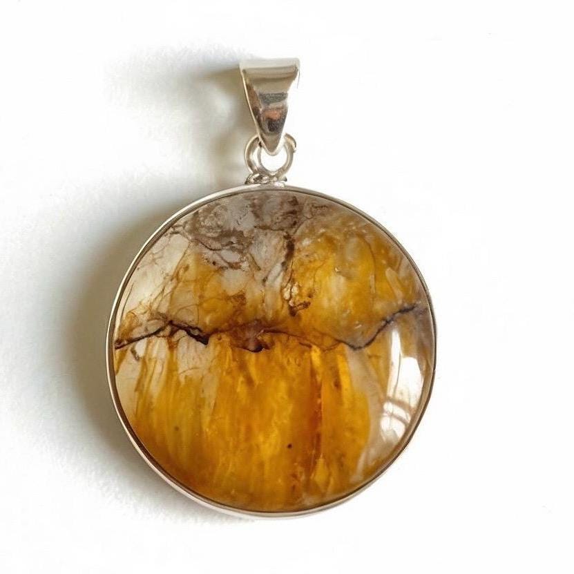 Blue John Sterling Silver Pendant: Derbyshire Spar Gemstone