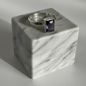 Iolite Sterling Silver Ring UK Size N 1/2 Blue Gemstone Gift