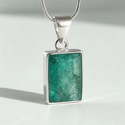 Emerald and Sterling Silver Pendant