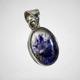 Blue John Sterling Silver Oval Pendant 1.3cm x 1.0cm, Handmade UK gift