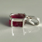 Watermelon Tourmaline Pendant • Natural Pink-Green Slice • 925 Silver • Small Raw Gem Necklace • 21 mm